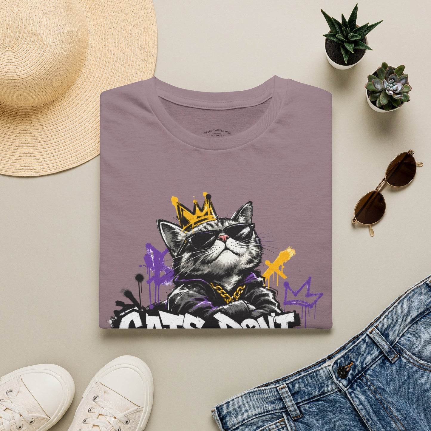 Cat Graphic Tee — "Cats Don't Have Owners They Have Staff"