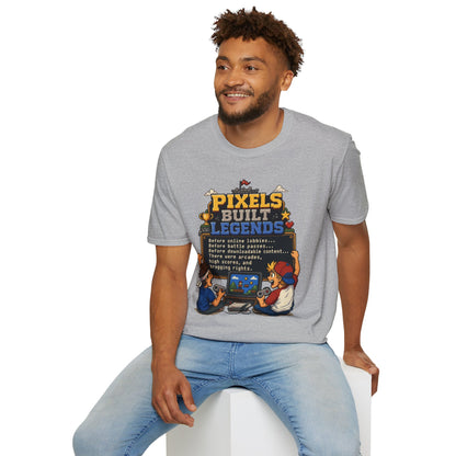 Pixels Built Legends T‑Shirt — Retro Gaming Nostalgia Tee