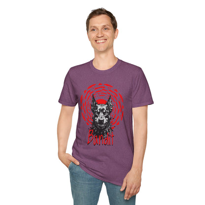 Doberman Graphic T-Shirt — Red Halo 'Bandit' Design