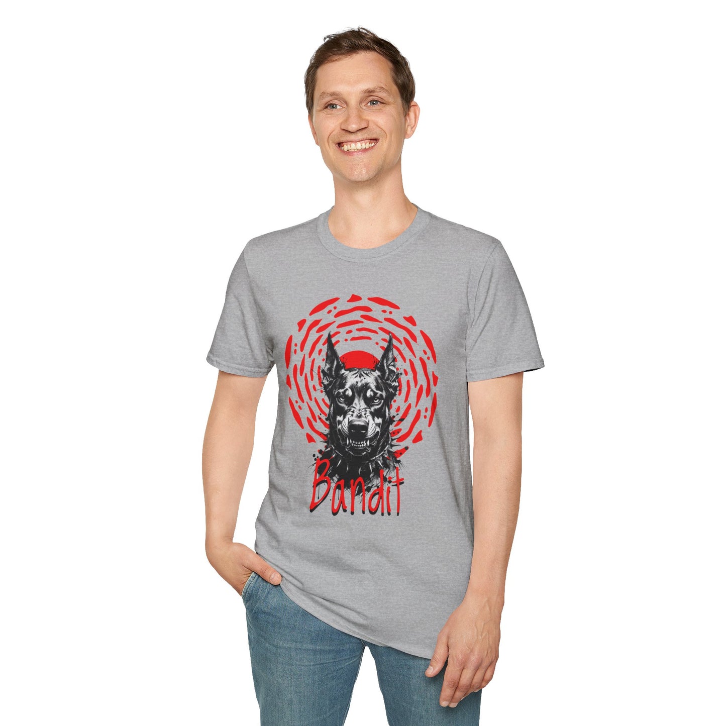 Doberman Graphic T-Shirt — Red Halo 'Bandit' Design