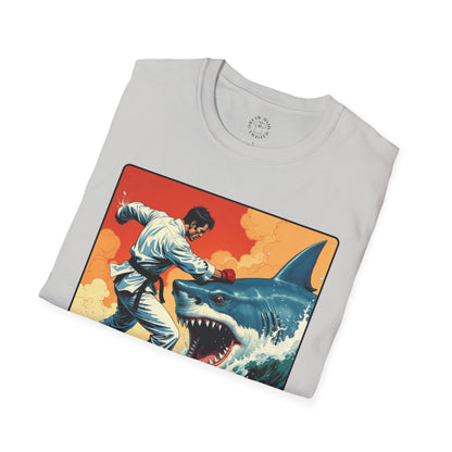 My Game Unisex Softstyle T-Shirt - Retro Shark Design Tee for Adventure Lovers, karate,sport