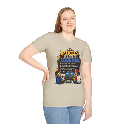 Pixels Built Legends T‑Shirt — Retro Gaming Nostalgia Tee