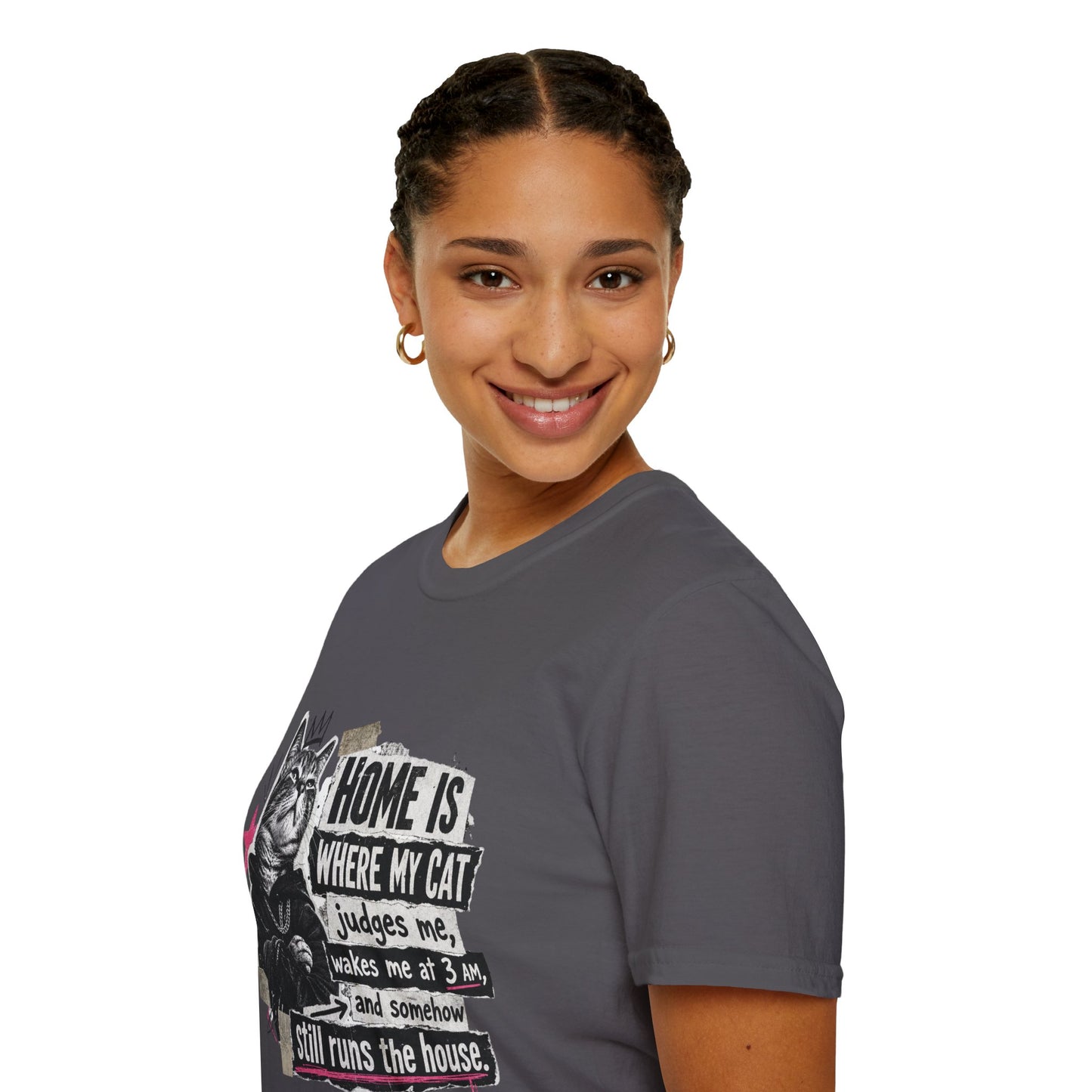 Cat T-Shirt — "Home Is Where My Cat Judges Me" Funny Graphic Tee