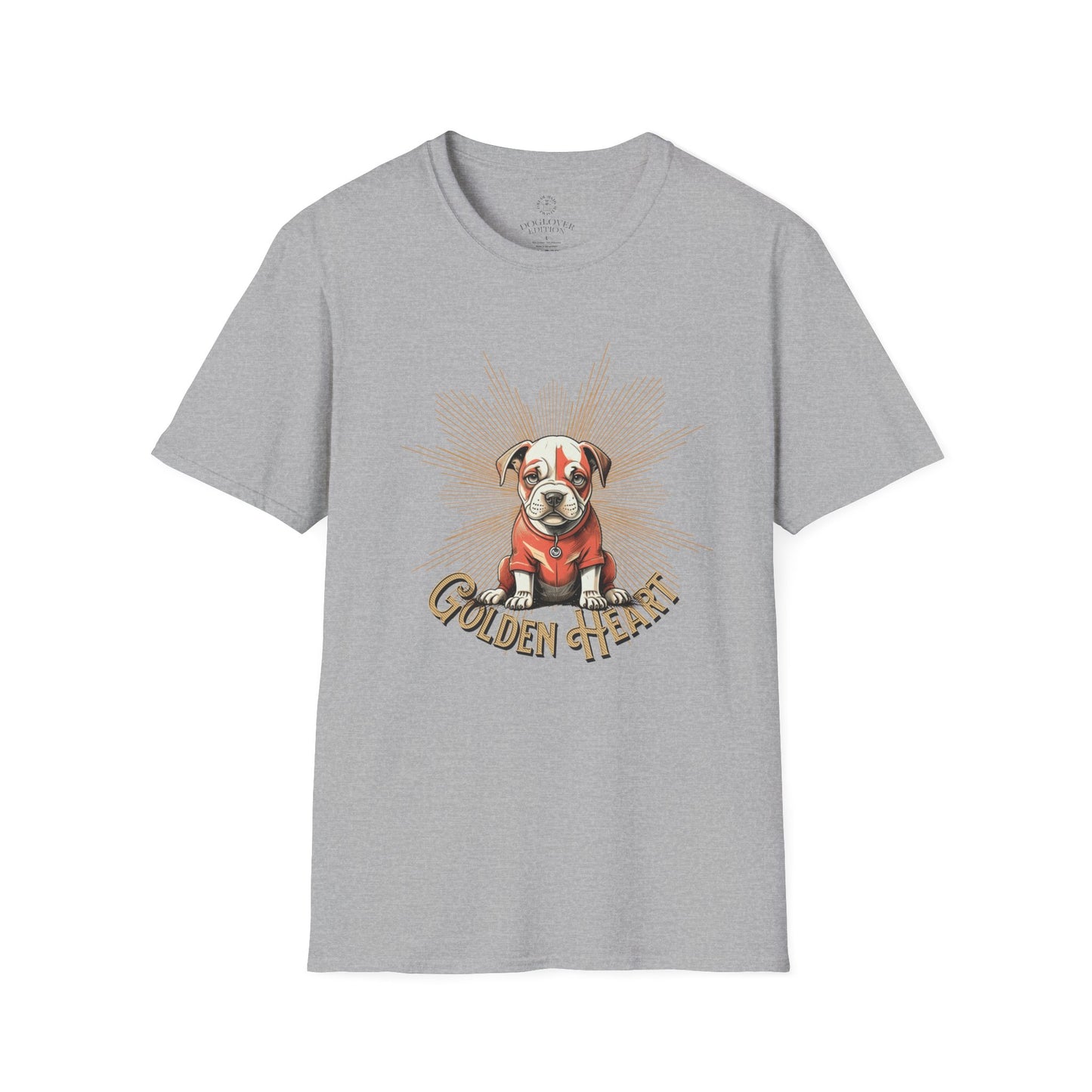 Golden Heart Dog Art Unisex T-Shirt, Animal Lover Gift, Pet Enthusiast Tee, Casual Wear, Birthday Gift, Cute Dog T-Shirt