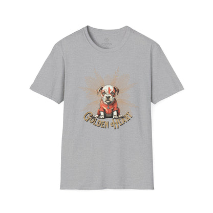 Golden Heart Dog Art Unisex T-Shirt, Animal Lover Gift, Pet Enthusiast Tee, Casual Wear, Birthday Gift, Cute Dog T-Shirt