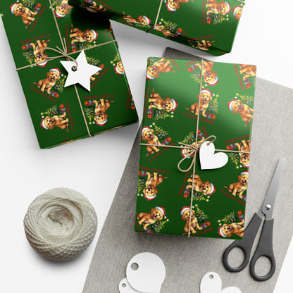 Gift Wrap Paper — Festive Gingerbread Dog Pattern (Holiday Wrapping)