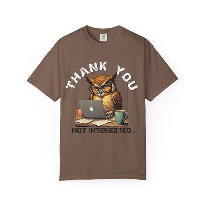 Owl 'Thank You, Not Interested' Graphic T-Shirt
