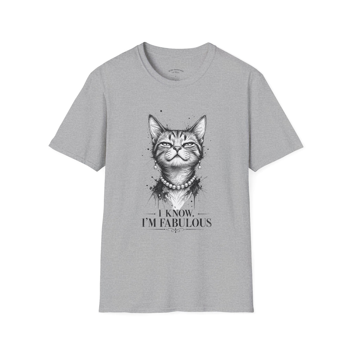 Cat T-Shirt — 'I Know I’m Fabulous' Cute Smiling Cat Graphic Tee