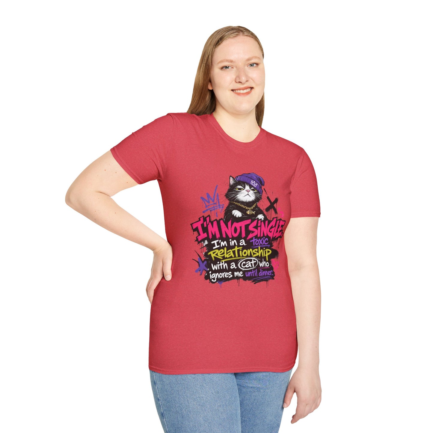 T‑Shirt — “I’m Not Single: I’m in a Toxic Relationship with a Cat” Graphic Tee