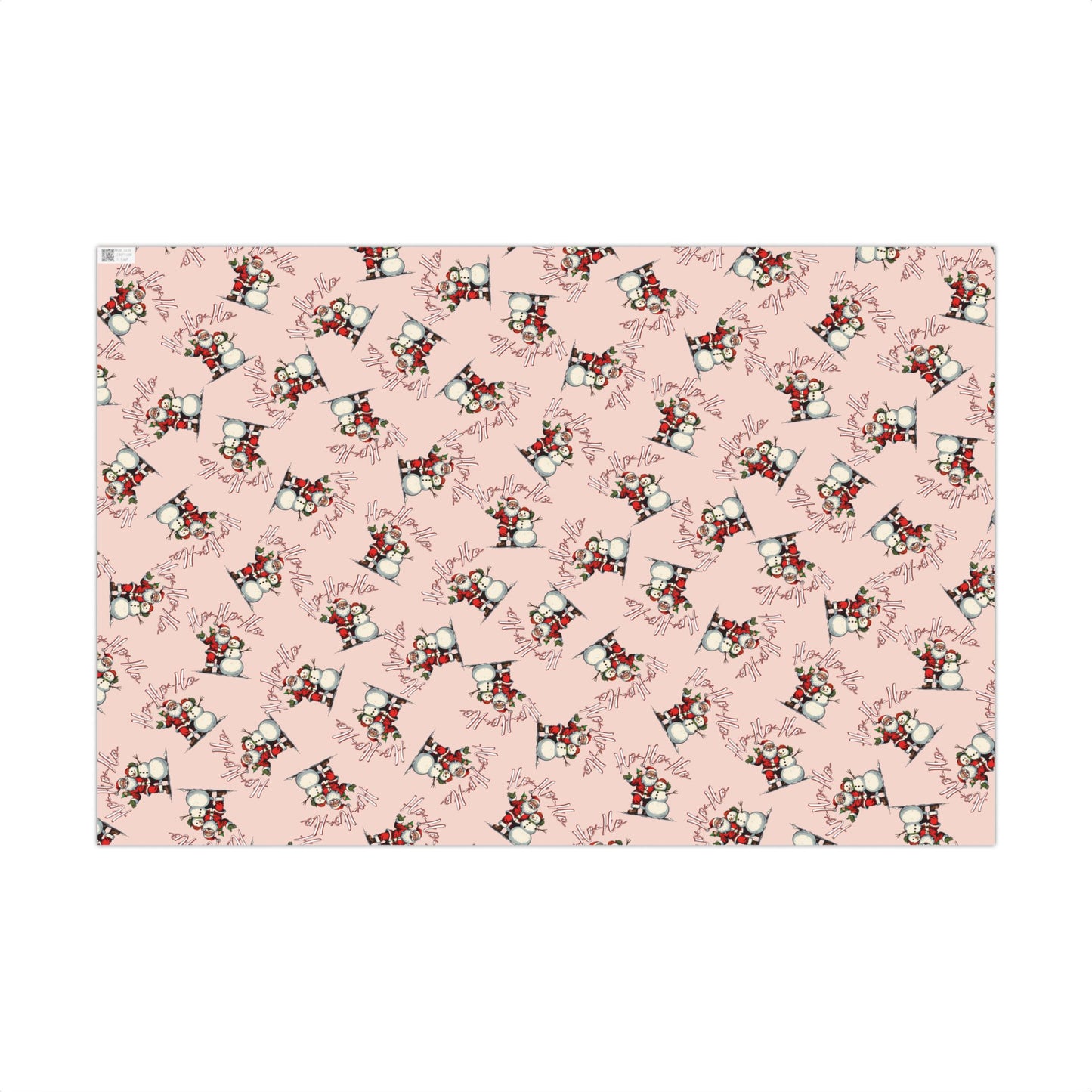 Gift Wrap Paper — Pink Snowman Pattern Holiday Wrapping Paper