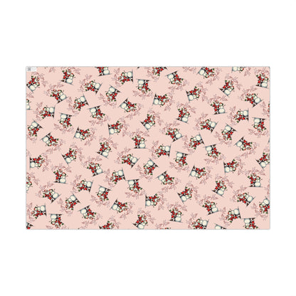 Gift Wrap Paper — Pink Snowman Pattern Holiday Wrapping Paper