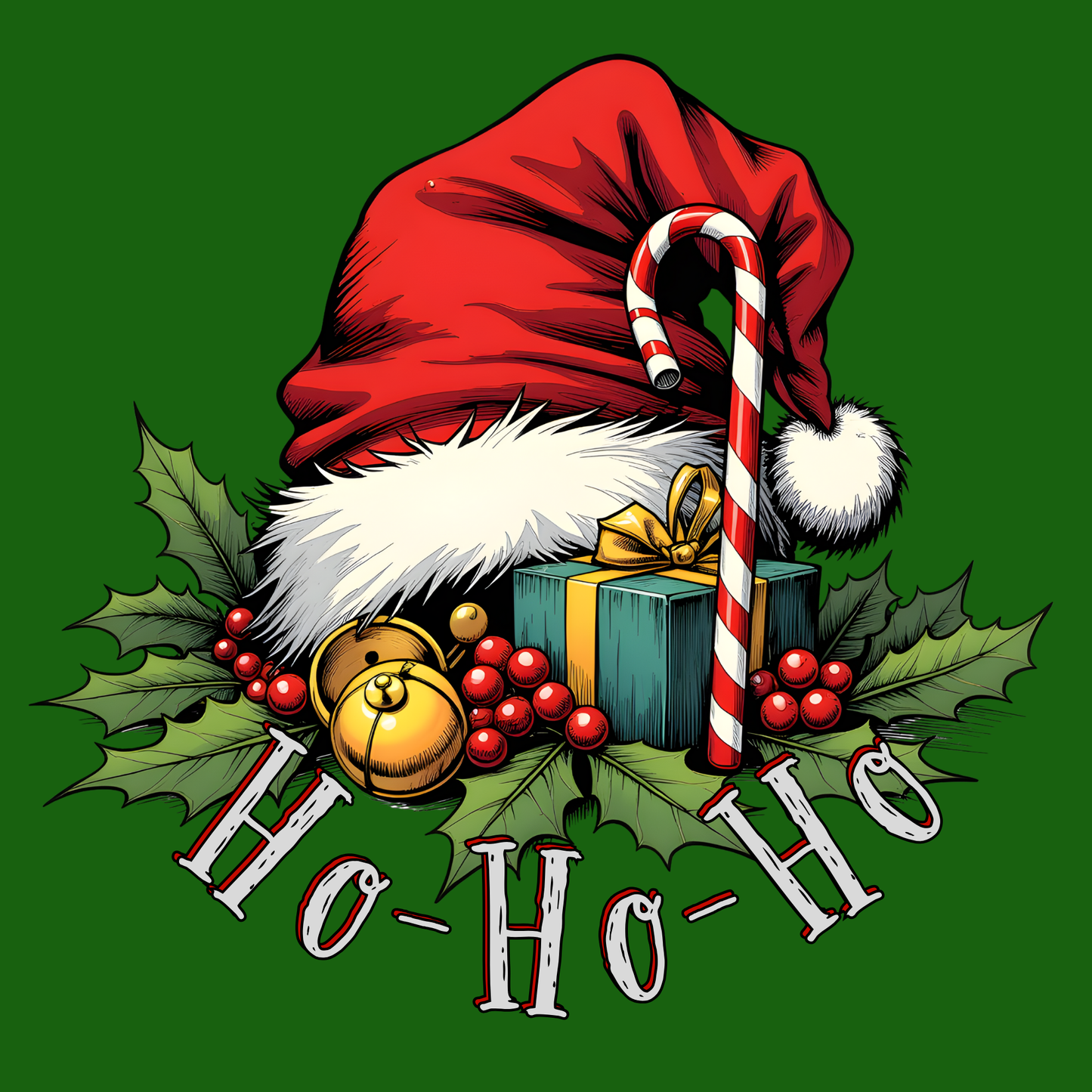 Christmas Santa Wreath Gift Wrap Paper — Festive Green Holiday Wrapping Sheets