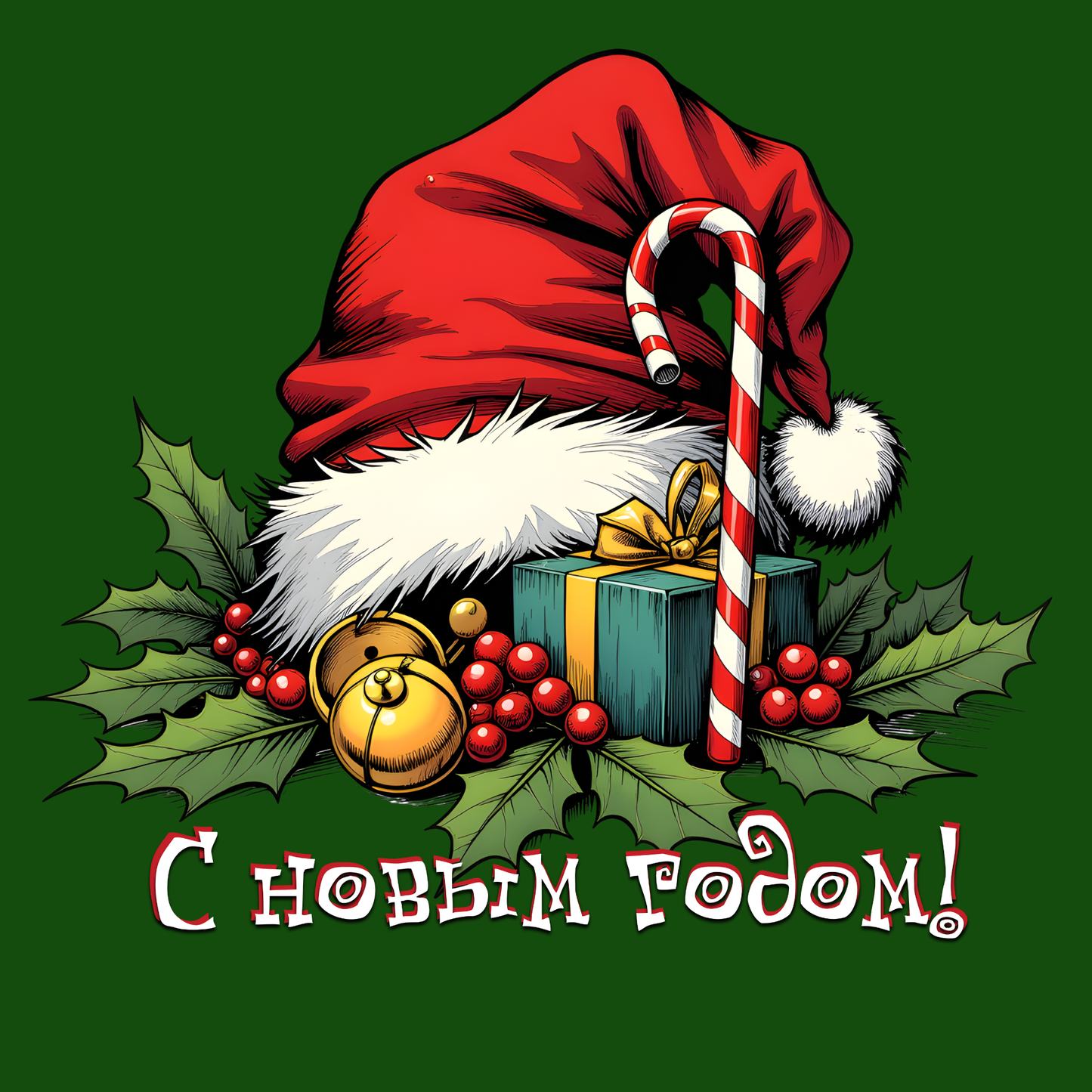 Christmas Santa Gift Wrap Paper — Festive Green Holiday Wrapping Sheets