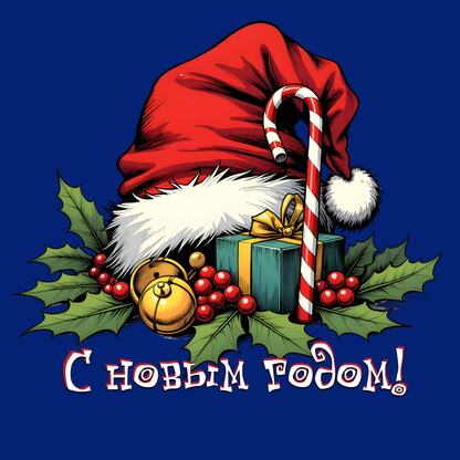 Christmas Gift Wrap Paper — Santa Sleigh & Presents Pattern