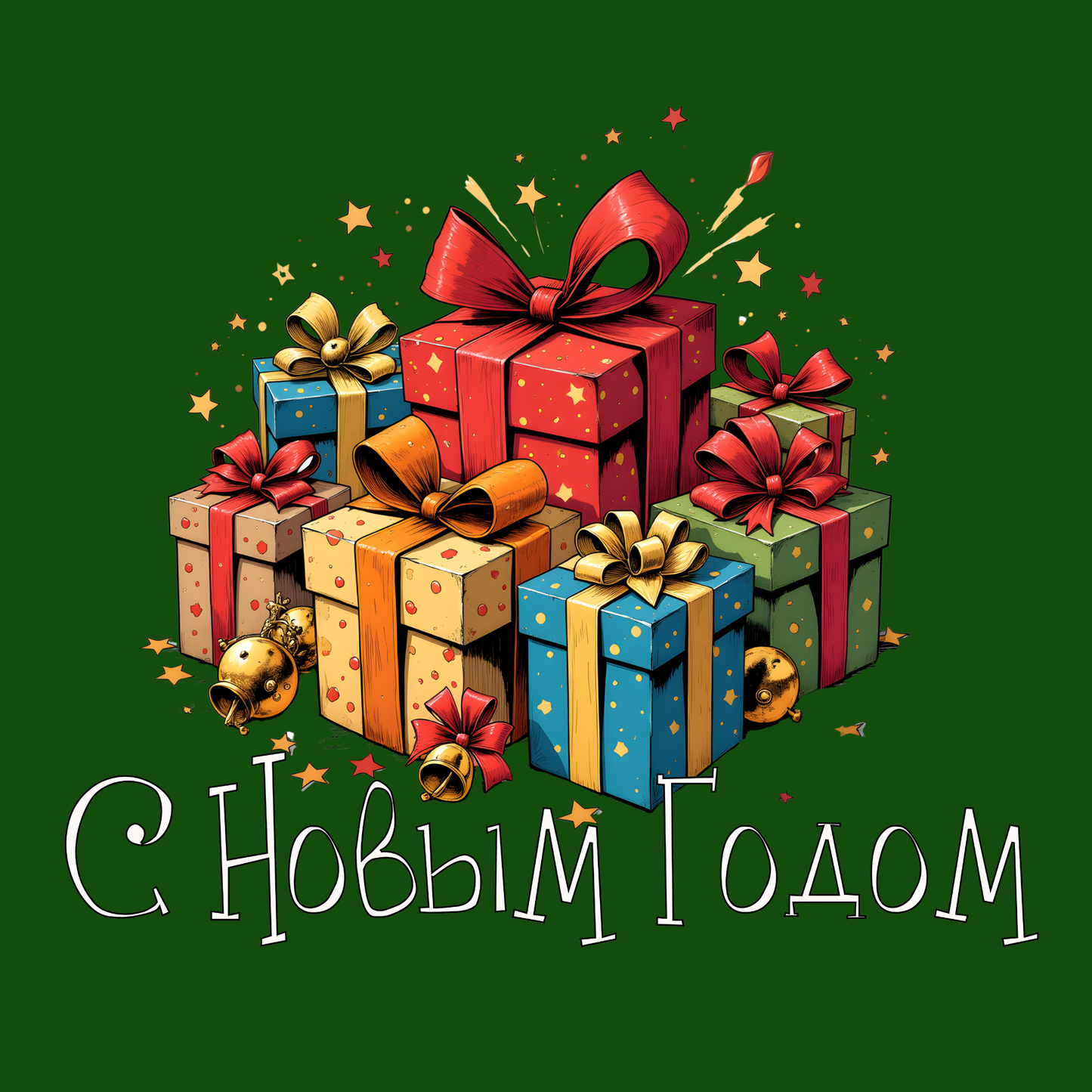 Christmas Gift Wrap Paper — Green Holiday Presents Pattern