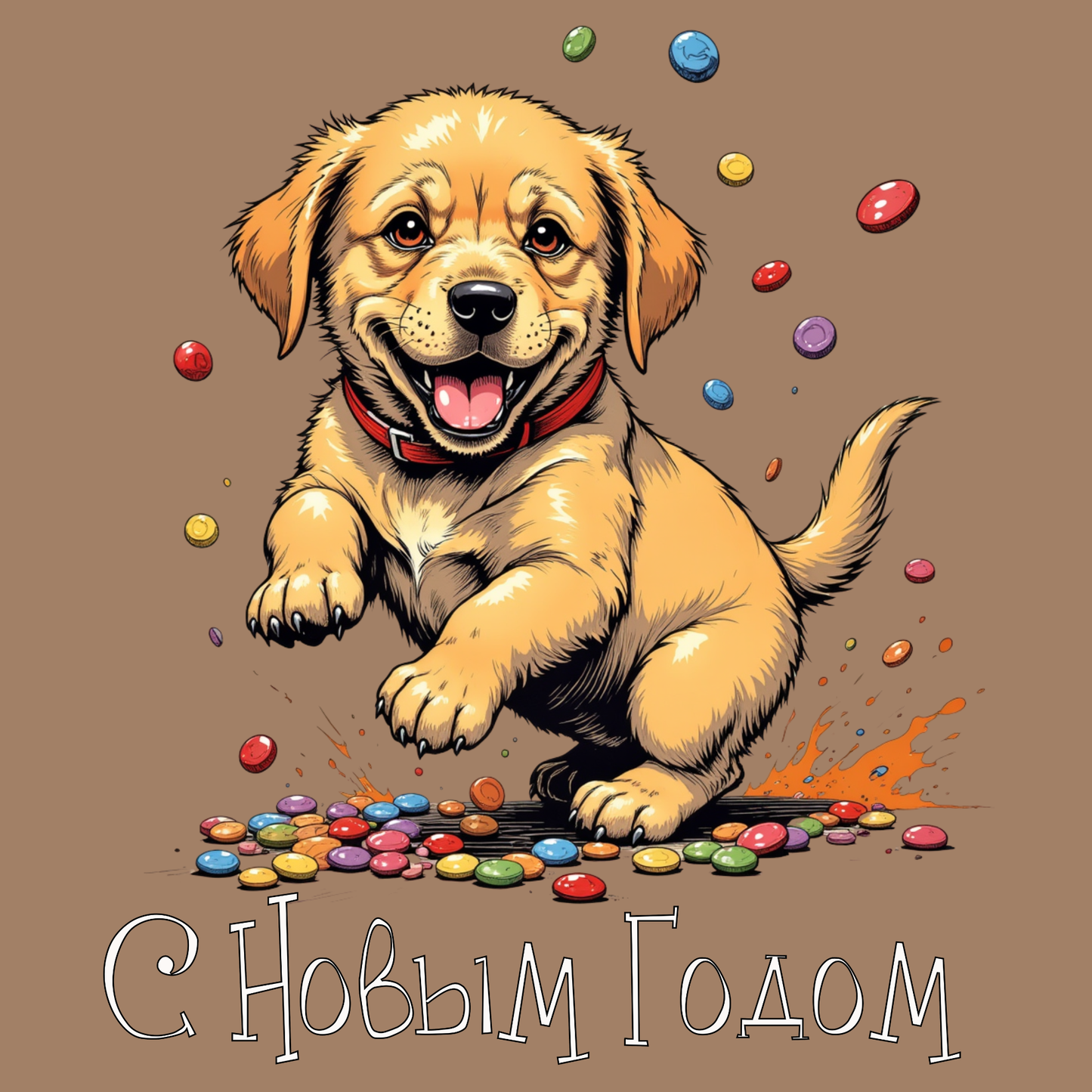 Gift Wrap Paper - Cute Puppy Pattern Brown Wrapping Paper for Pet Lovers, Holiday & Birthday Gift Wrap