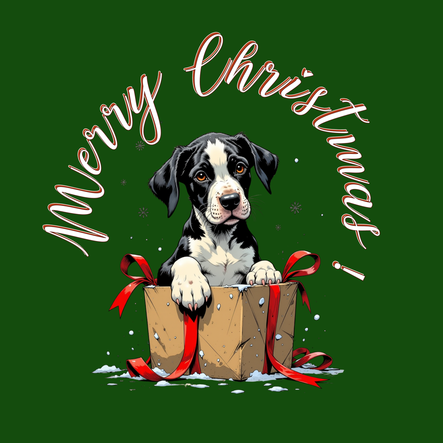 Christmas Dog Wreath Gift Wrap Paper