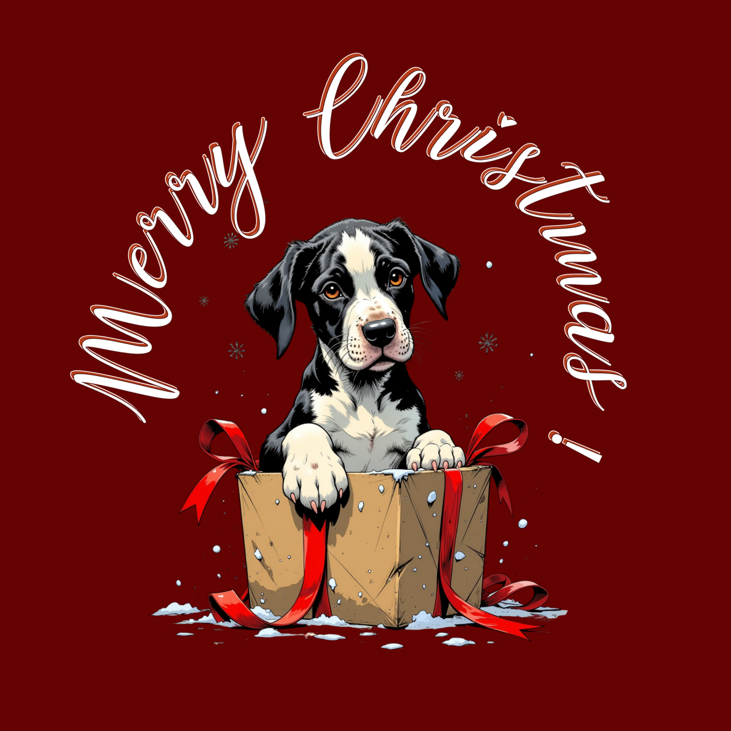 Christmas Dog Pattern Gift Wrap Paper — Festive Red Wrapping Sheets