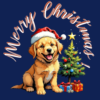 Wrapping Paper — Cute Golden Retriever Christmas Gift Wrap