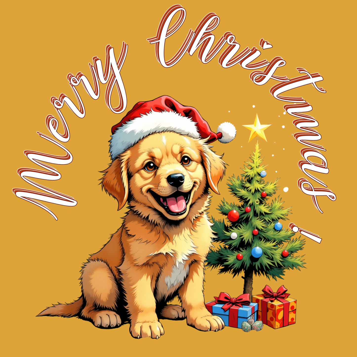 Christmas Puppy Gift Wrap Paper — Cute Holiday Dog Pattern Wrapping Sheets