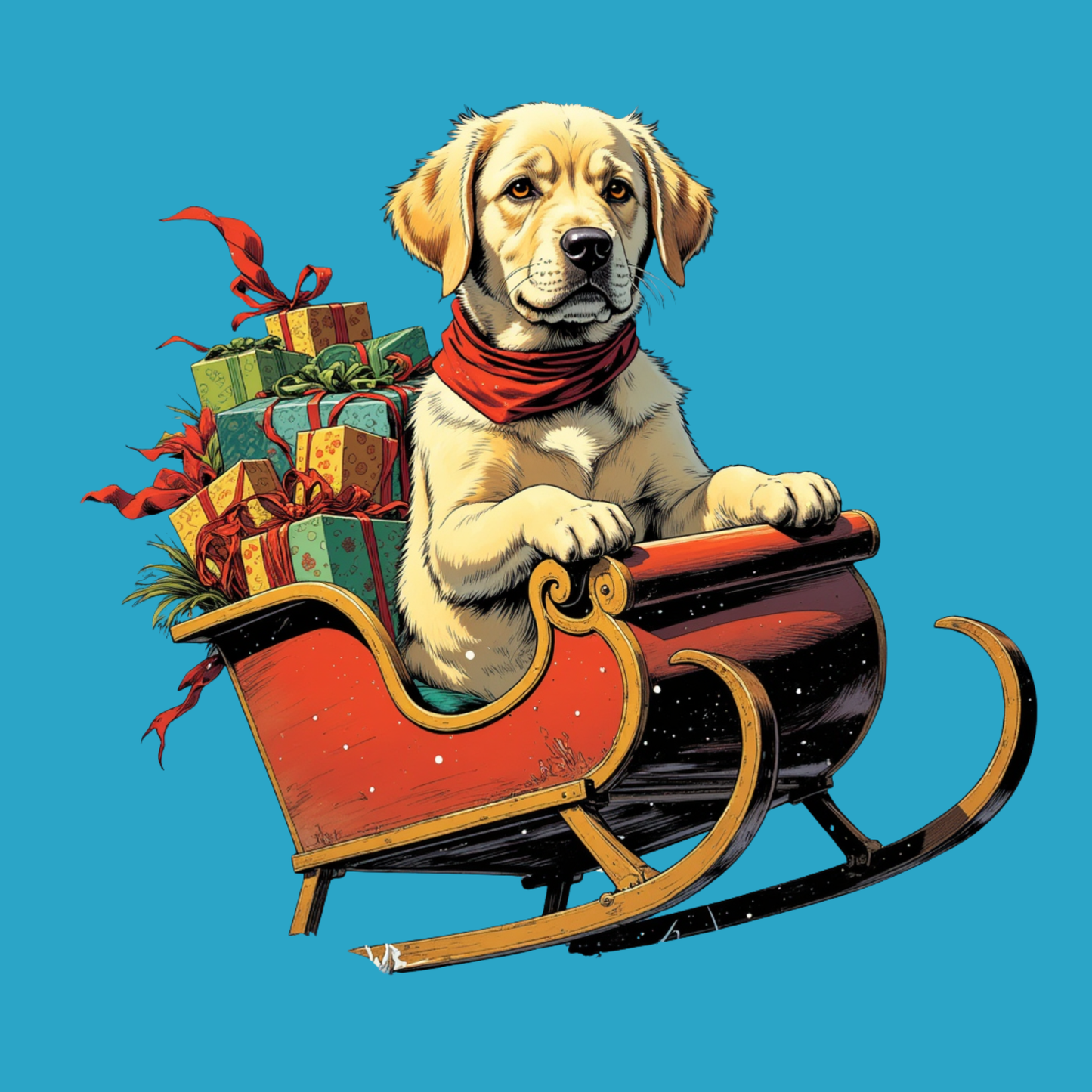 Santa Puppy Pattern Gift Wrap Paper – Cute Christmas Wrapping Sheets