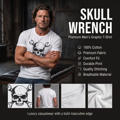 Mechanic Skull Tee — Wrench Crossbones Graphic T-Shirt