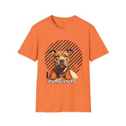 Pure Love Unisex Softstyle T-Shirt - Pitbull Design