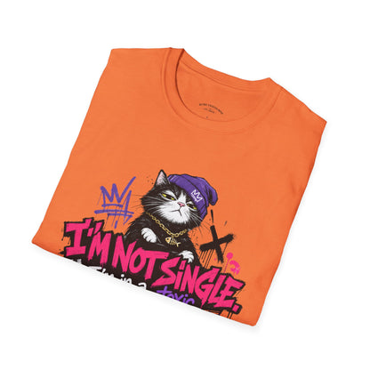T‑Shirt — “I’m Not Single: I’m in a Toxic Relationship with a Cat” Graphic Tee