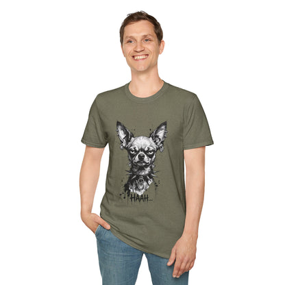 Chihuahua Portrait T‑Shirt — Expressive Black & White Dog Art Tee