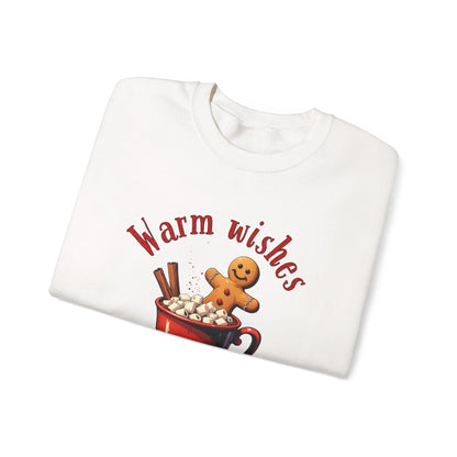 Crewneck Sweatshirt — "Warm Wishes" Hot Cocoa & Gingerbread Holiday Design