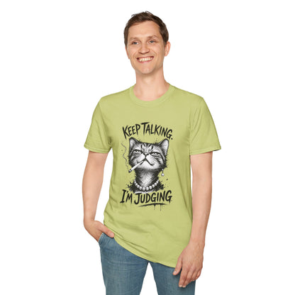 Keep Talking, I'm Judging Cat T-Shirt — Funny Grumpy Cat Graphic Tee