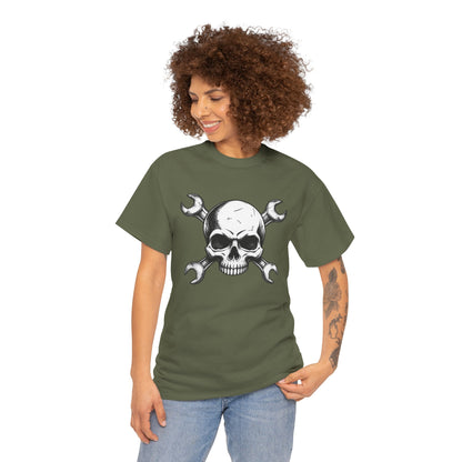 Mechanic Skull Tee — Wrench Crossbones Graphic T-Shirt