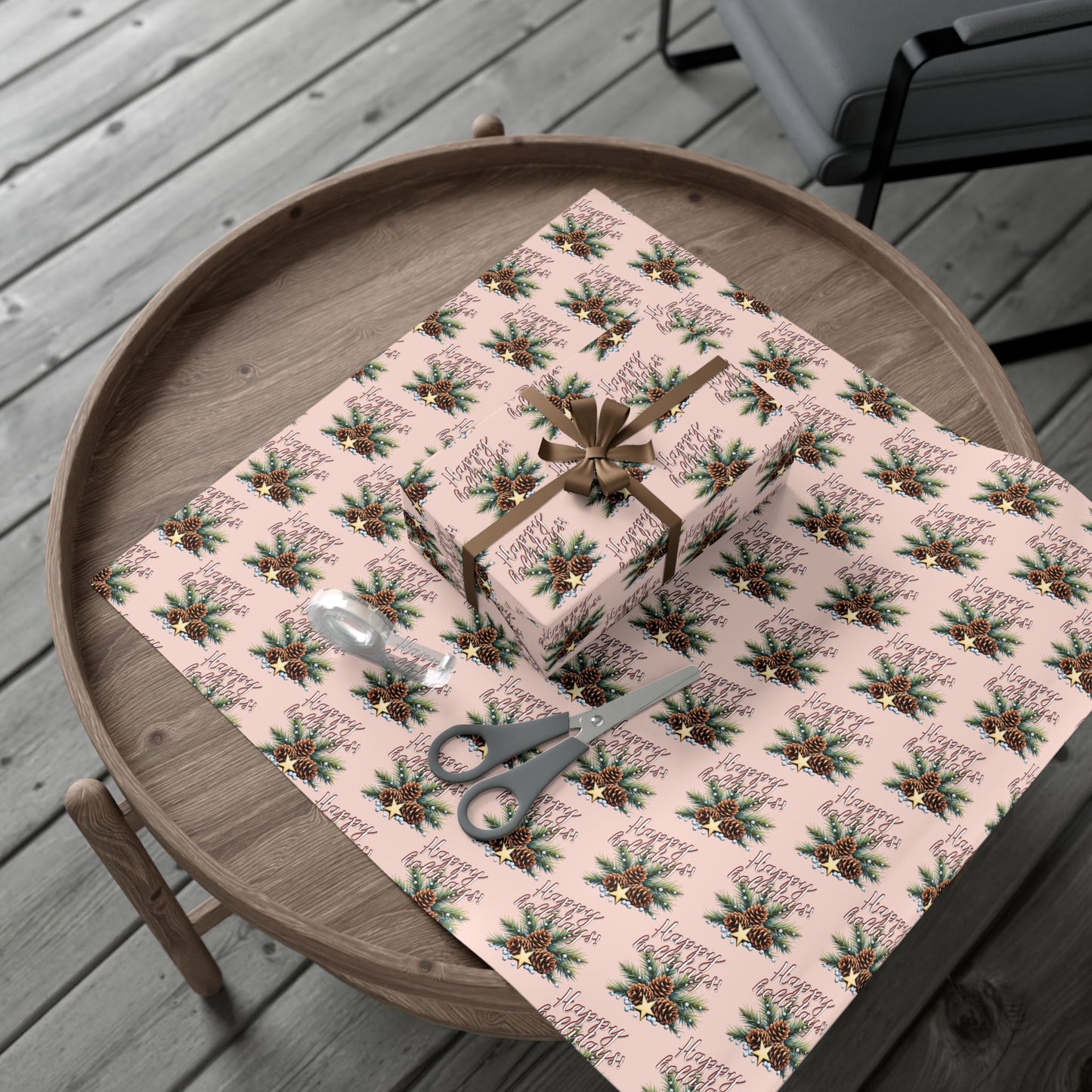 Cardinal & Pine Holiday Gift Wrap Paper