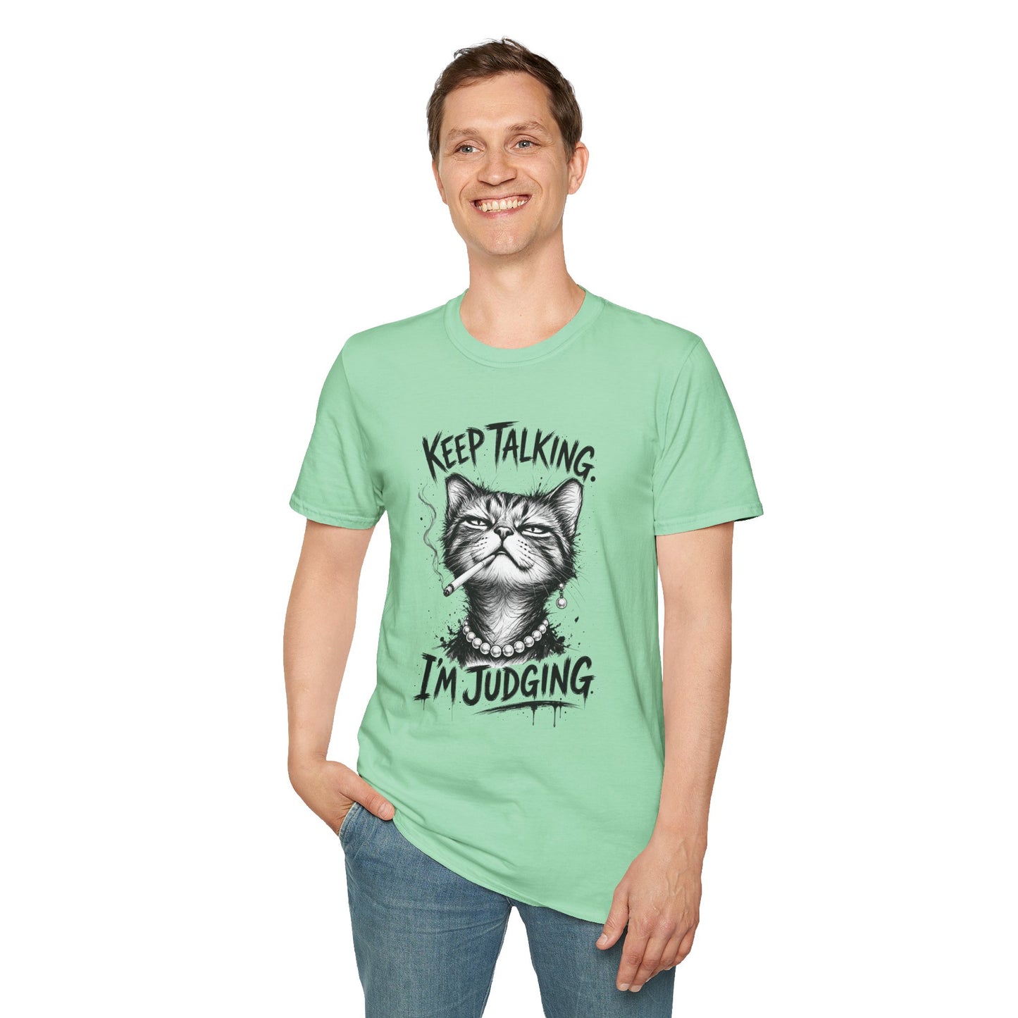 Keep Talking, I'm Judging Cat T-Shirt — Funny Grumpy Cat Graphic Tee