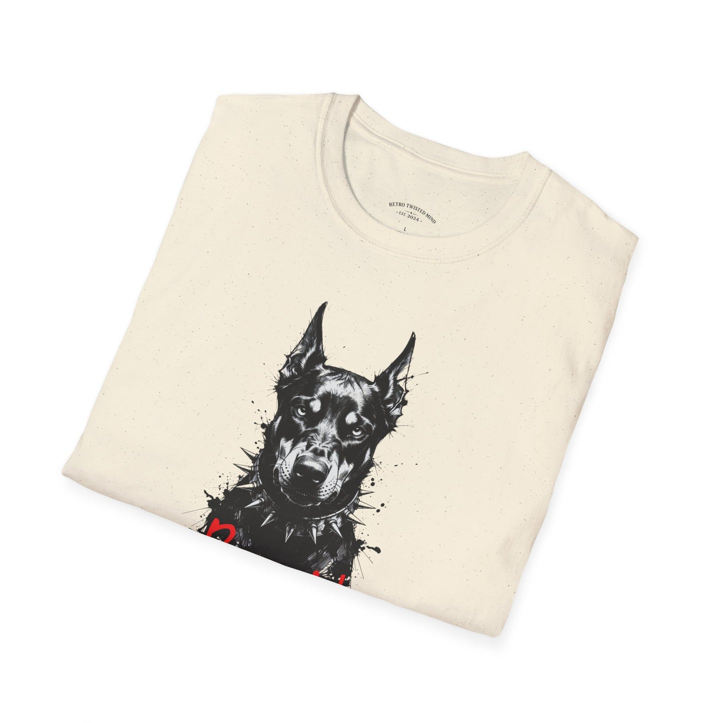 Doberman Portrait T-Shirt — "Warm Amour" Graphic Tee for Dog Lovers