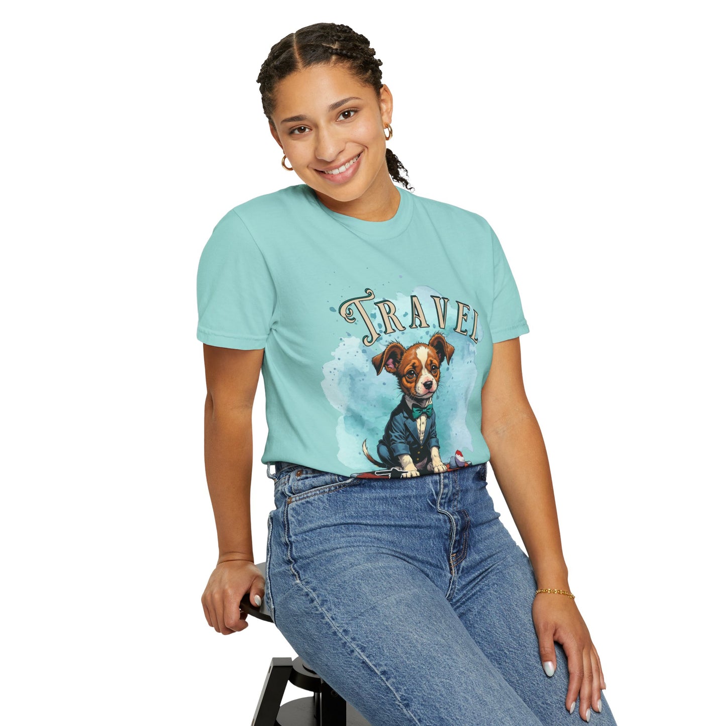Travel Time Dog Graphic Unisex T-Shirt - Perfect for Pet Lovers and Travel Enthusiasts