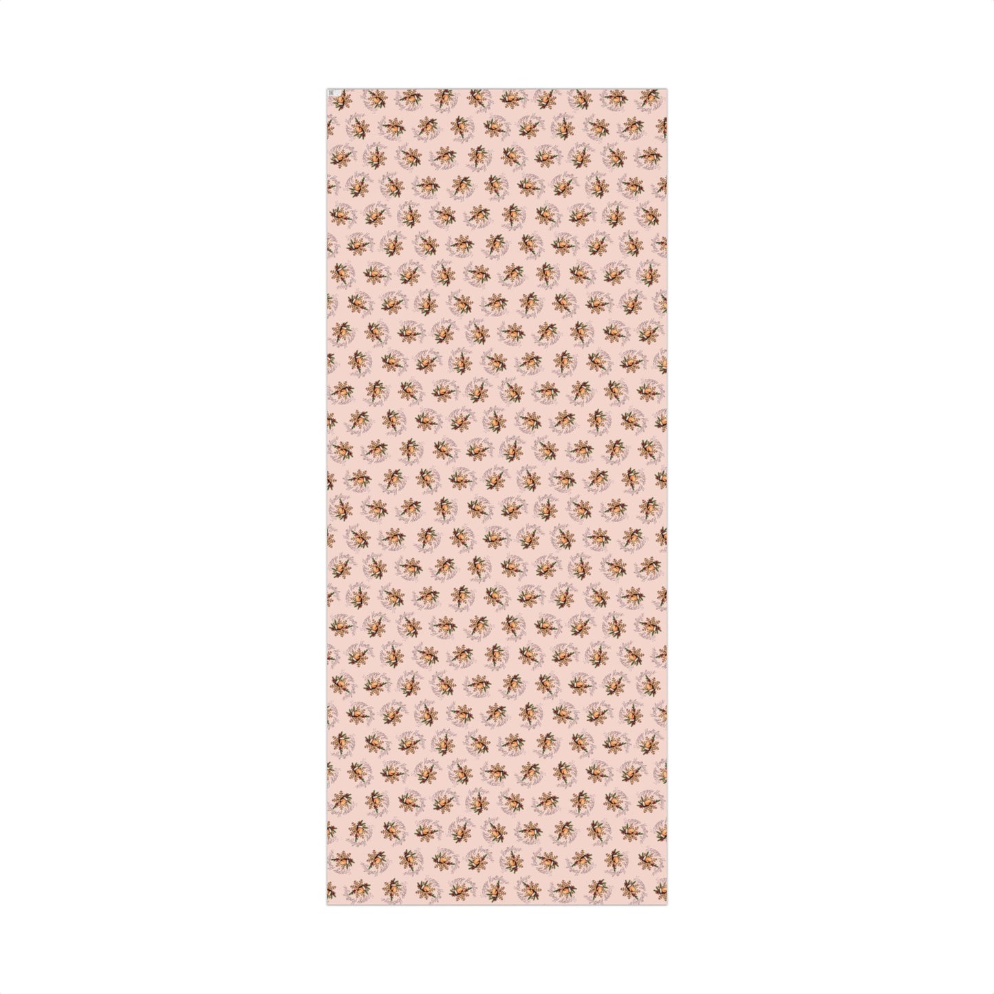 Gift Wrap Paper — Pink Vintage Floral Wreath Pattern (Holiday & Birthday Wrapping)