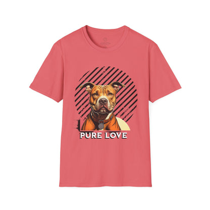 Pure Love Unisex Softstyle T-Shirt - Pitbull Design