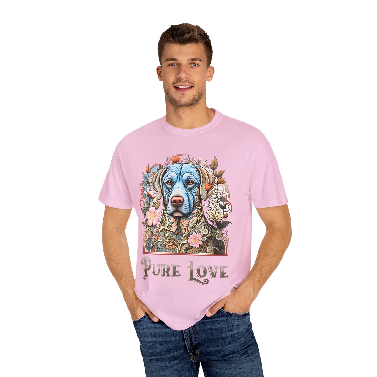 Pure Love Dog T-Shirt - Unisex Garment-Dyed Tee for Pet Lovers