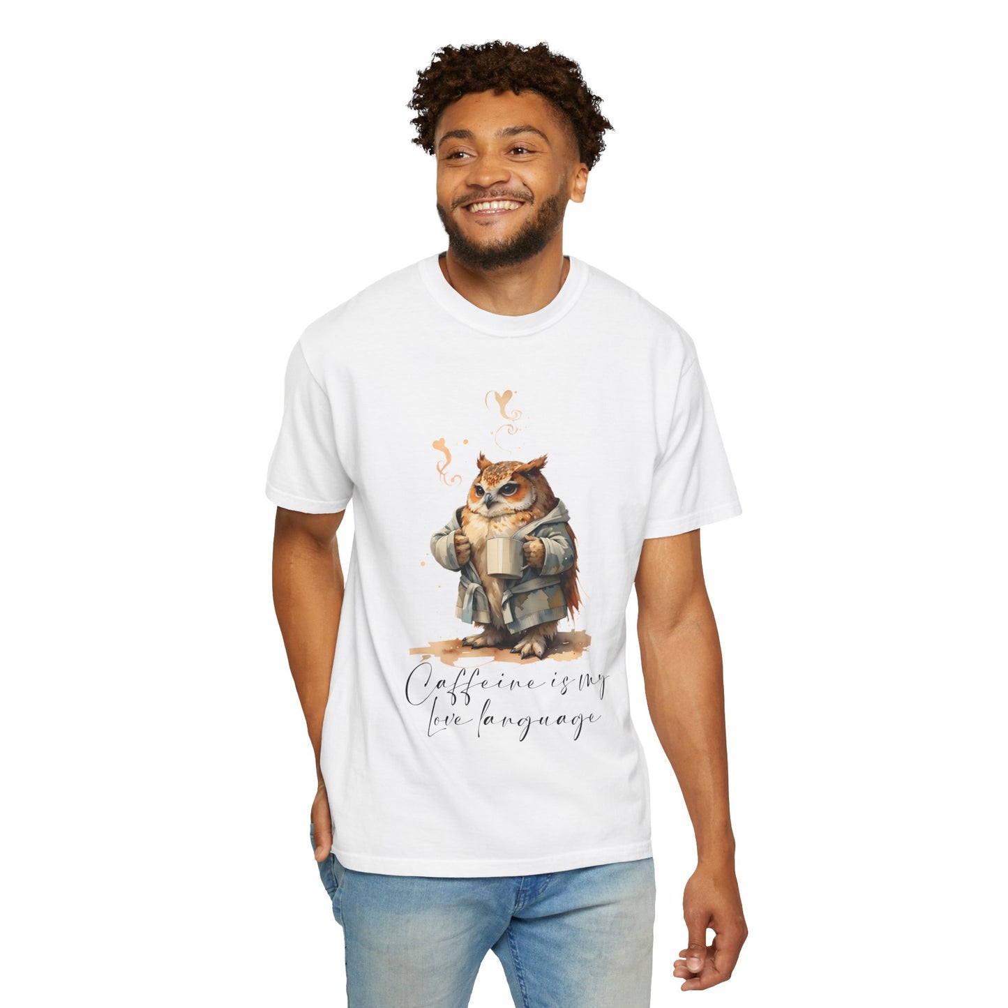 Coffee is My Love Language Cat T-Shirt — Cozy Cute Coffee Graphic Tee