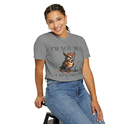 I'm Not Mean Owl T-Shirt — Funny Coffee Owl Tee for Coffee Lovers