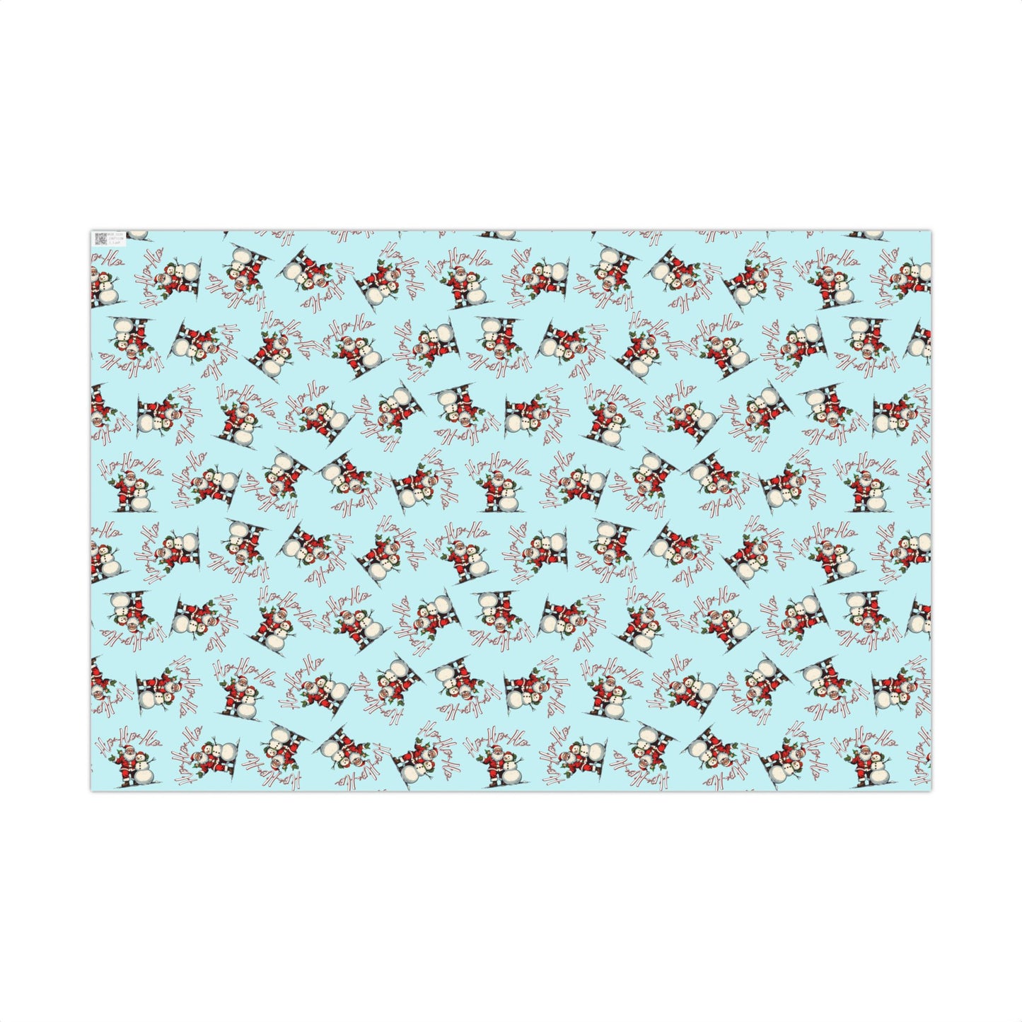 Christmas Snowman Gift Wrap Paper – Light Blue Holiday Wrapping Sheets