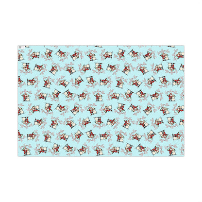 Christmas Snowman Gift Wrap Paper – Light Blue Holiday Wrapping Sheets