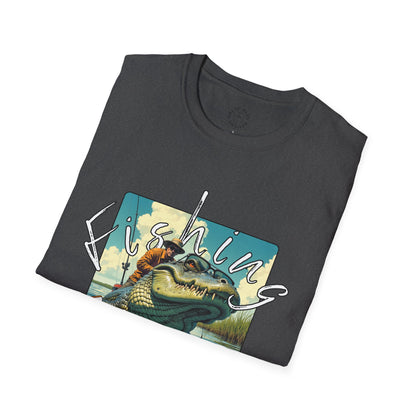 Fishing Like a Pro Unisex Softstyle T-Shirt,gator