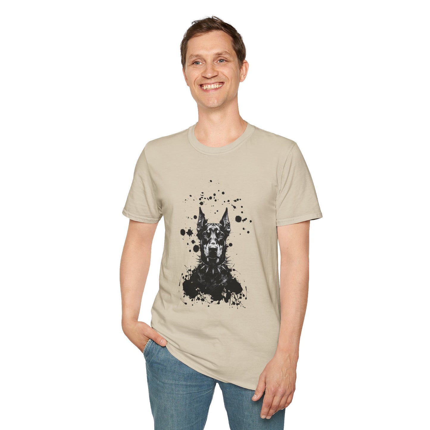 Doberman Ink Splatter T-Shirt