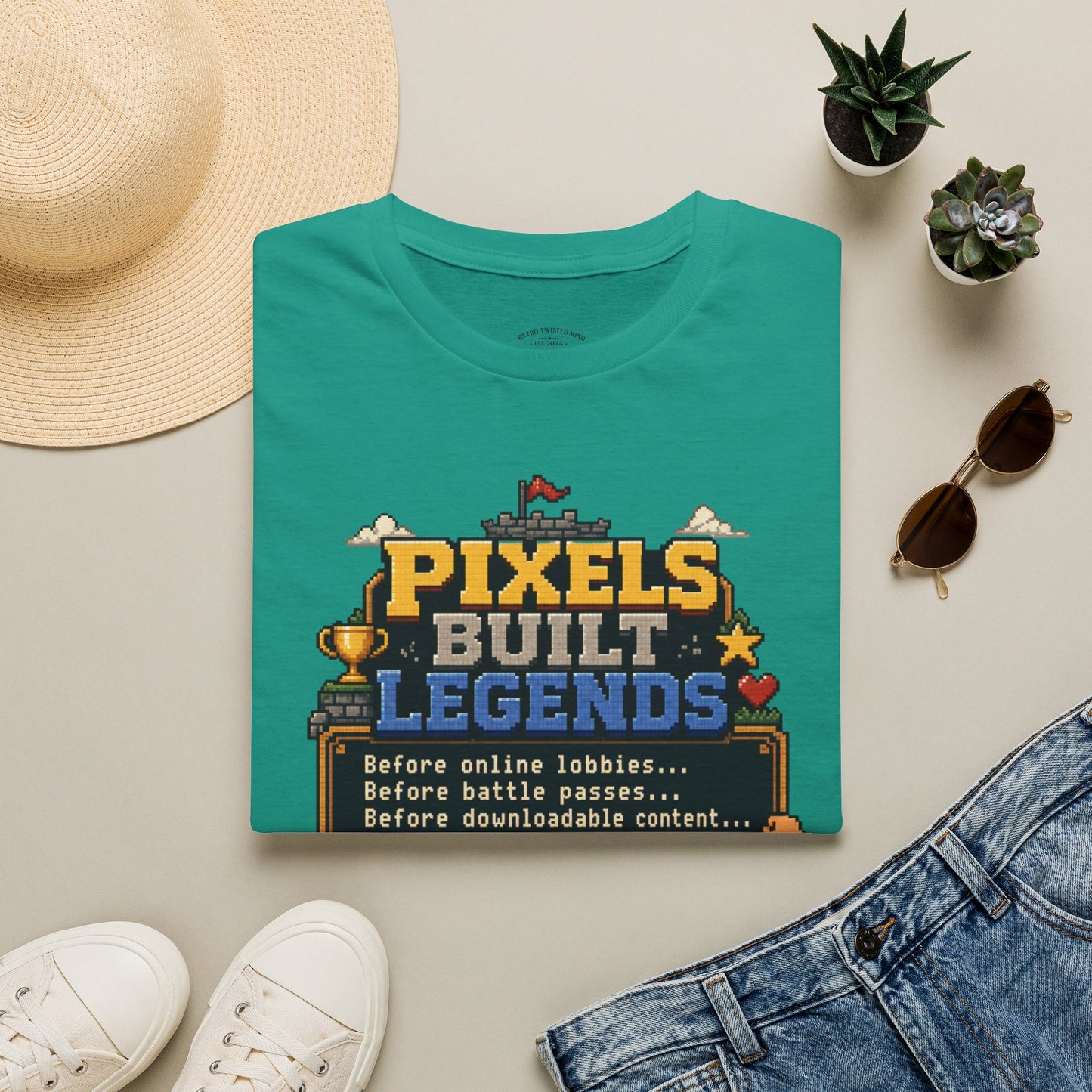 Pixels Built Legends T‑Shirt — Retro Gaming Nostalgia Tee