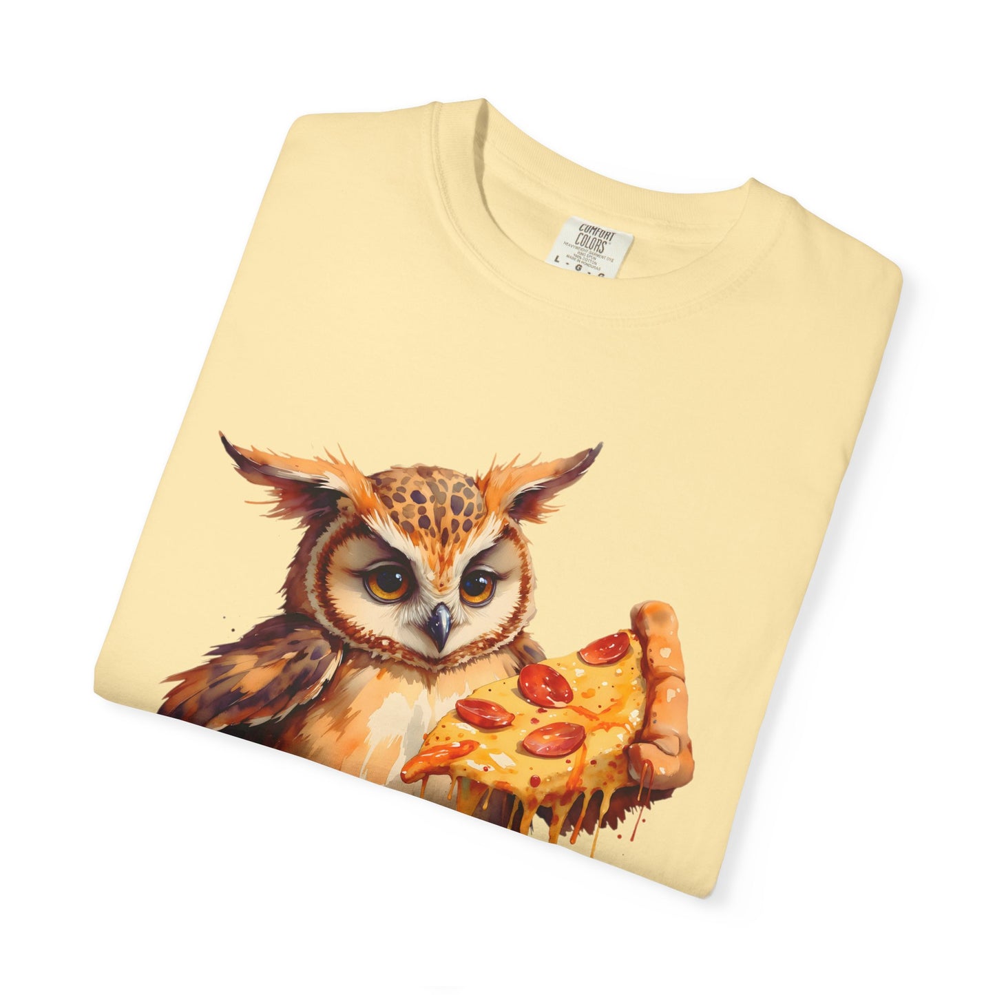 Pizza Time Owl T-Shirt — Cute Owl Eating Pizza Graphic Tee