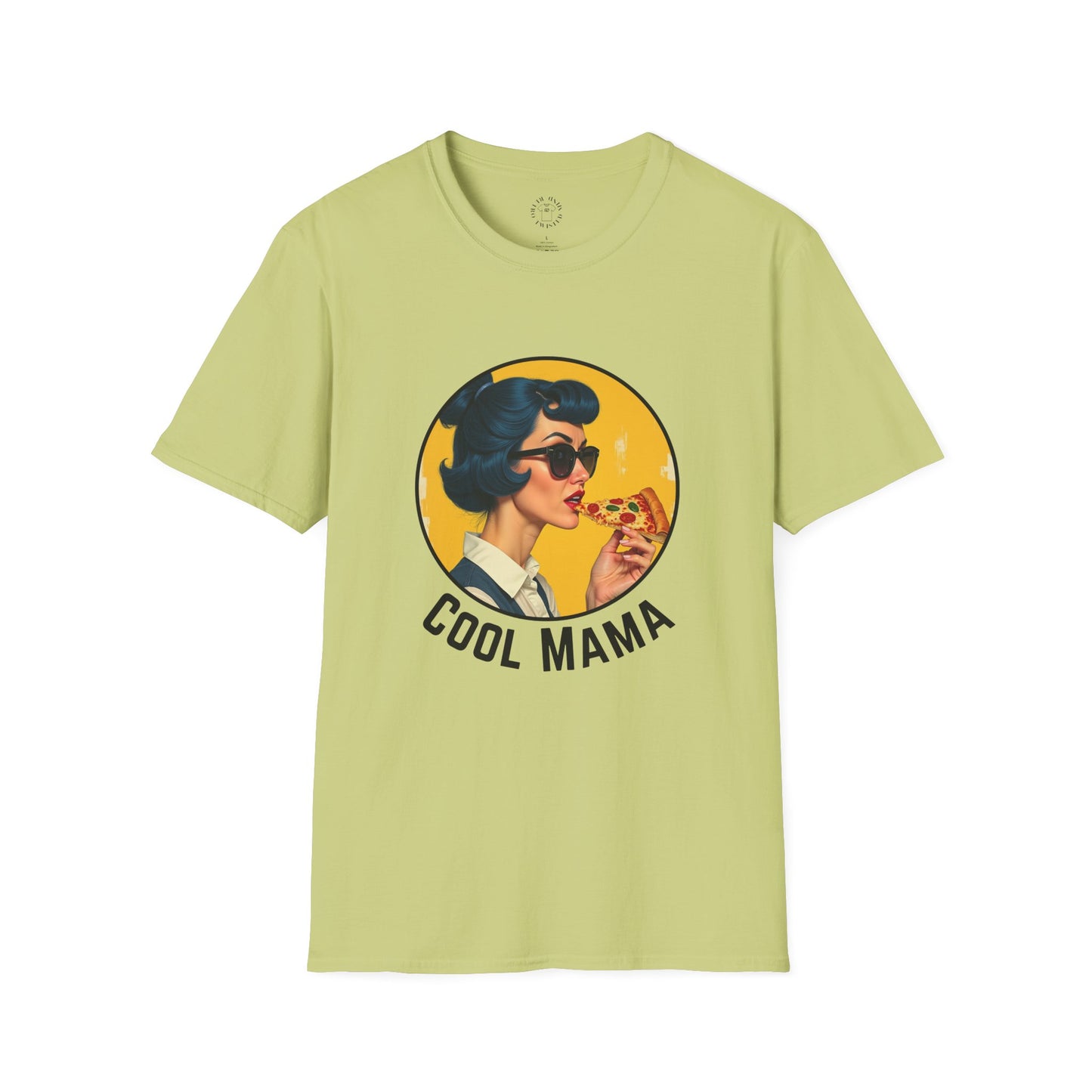 Cool Mama Unisex Softstyle T-Shirt - Retro Chic Pizza Lover Tee,mom