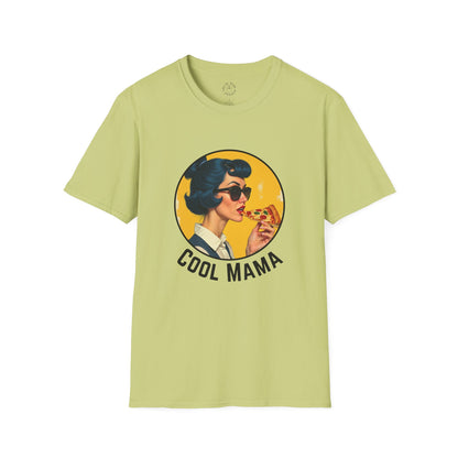 Cool Mama Unisex Softstyle T-Shirt - Retro Chic Pizza Lover Tee,mom