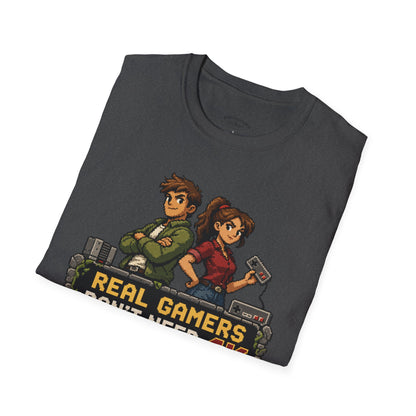 T-Shirt — Retro Pixel 'Real Gamers Don't Need 4K' Graphic Tee